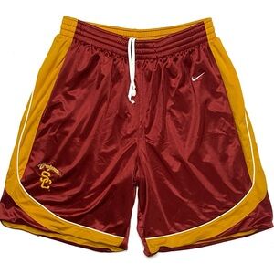 Vintage 90s Nike Team Issued USC Trojans Crimson Red & Gold Basketball Shorts XL